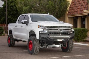 Chevrolet Silverado 1500 Bumper - Front - Addictive Desert Designs - Stealth Fighter with Winch Mount & Sensor Cutout - Hammer Black - `19-`27 Chevrolet Silverado 1500 Bumper - Front - Addictive Desert Designs - Stealth Fighter with Winch Mount & Sensor Cutout - Hammer Black - `19-`27